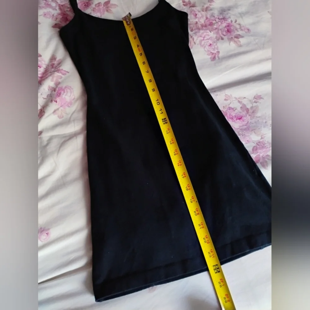 VINTAGE Betsey Johnson Black Dress w/Ruffles & Velvet Pink Hearts •SIZE SMALL 💕 - Picture 7 of 8